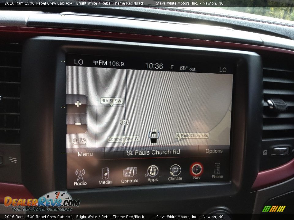 2016 Ram 1500 Rebel Crew Cab 4x4 Bright White / Rebel Theme Red/Black Photo #34