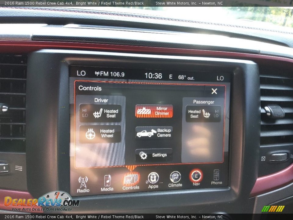 2016 Ram 1500 Rebel Crew Cab 4x4 Bright White / Rebel Theme Red/Black Photo #35