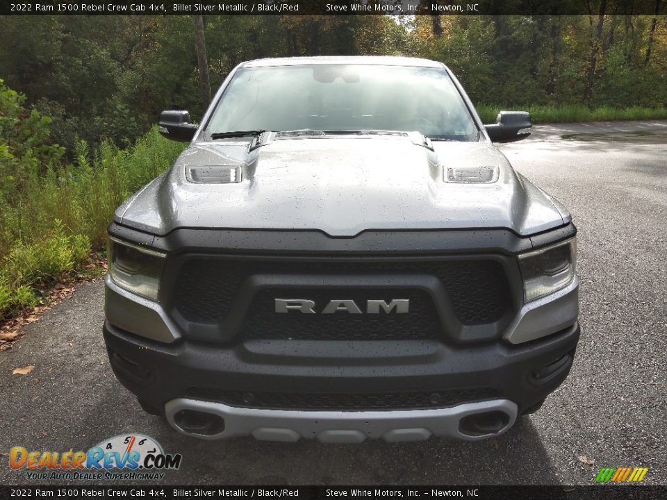 2022 Ram 1500 Rebel Crew Cab 4x4 Billet Silver Metallic / Black/Red Photo #3