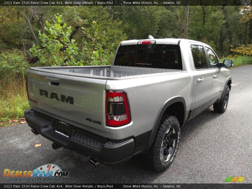 2022 Ram 1500 Rebel Crew Cab 4x4 Billet Silver Metallic / Black/Red Photo #6