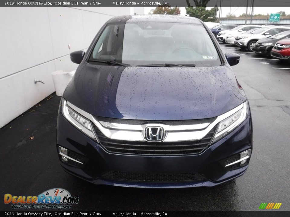 2019 Honda Odyssey Elite Obsidian Blue Pearl / Gray Photo #4