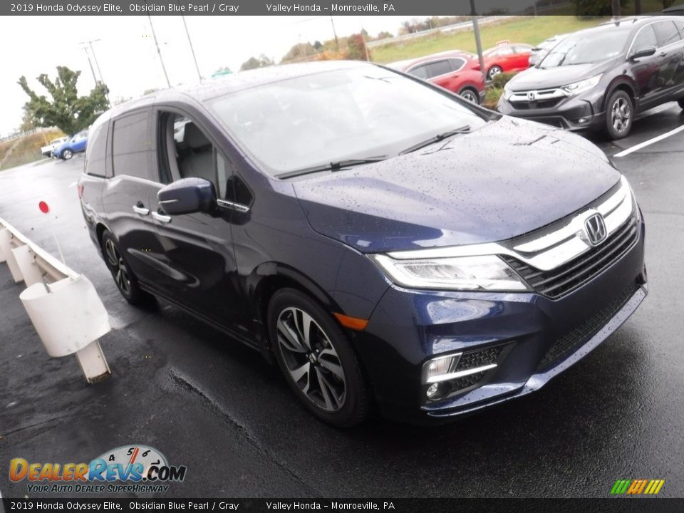 2019 Honda Odyssey Elite Obsidian Blue Pearl / Gray Photo #5