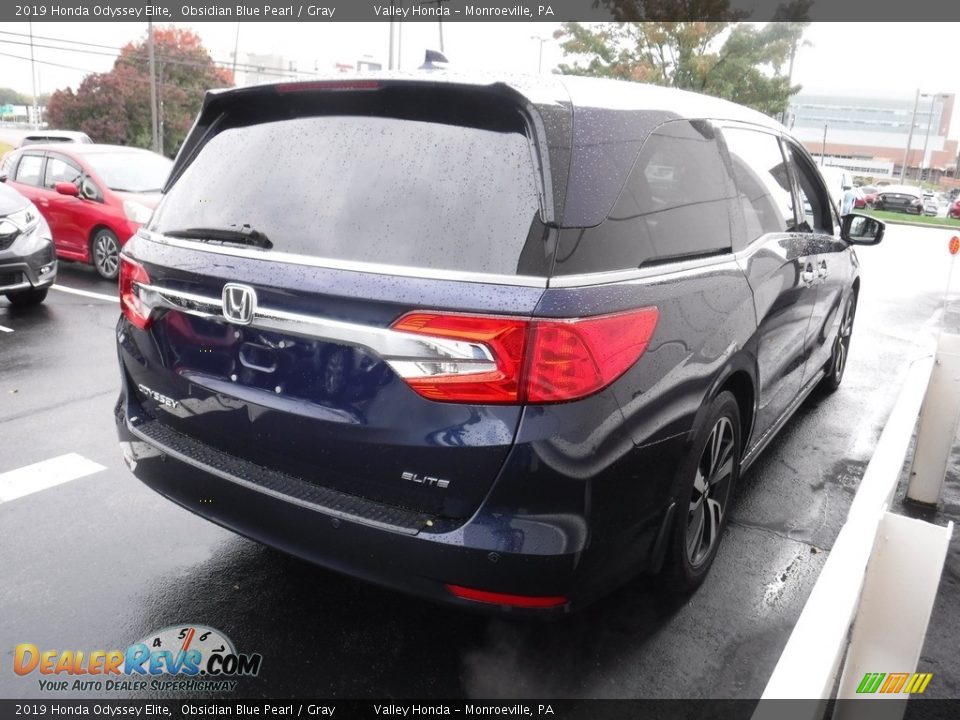 2019 Honda Odyssey Elite Obsidian Blue Pearl / Gray Photo #6