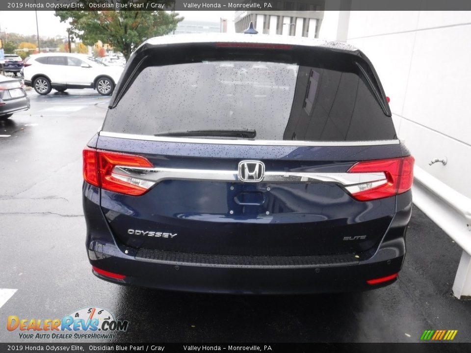 2019 Honda Odyssey Elite Obsidian Blue Pearl / Gray Photo #7