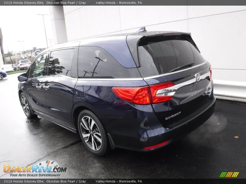 2019 Honda Odyssey Elite Obsidian Blue Pearl / Gray Photo #9