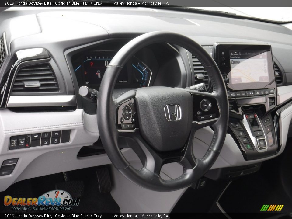 2019 Honda Odyssey Elite Obsidian Blue Pearl / Gray Photo #11