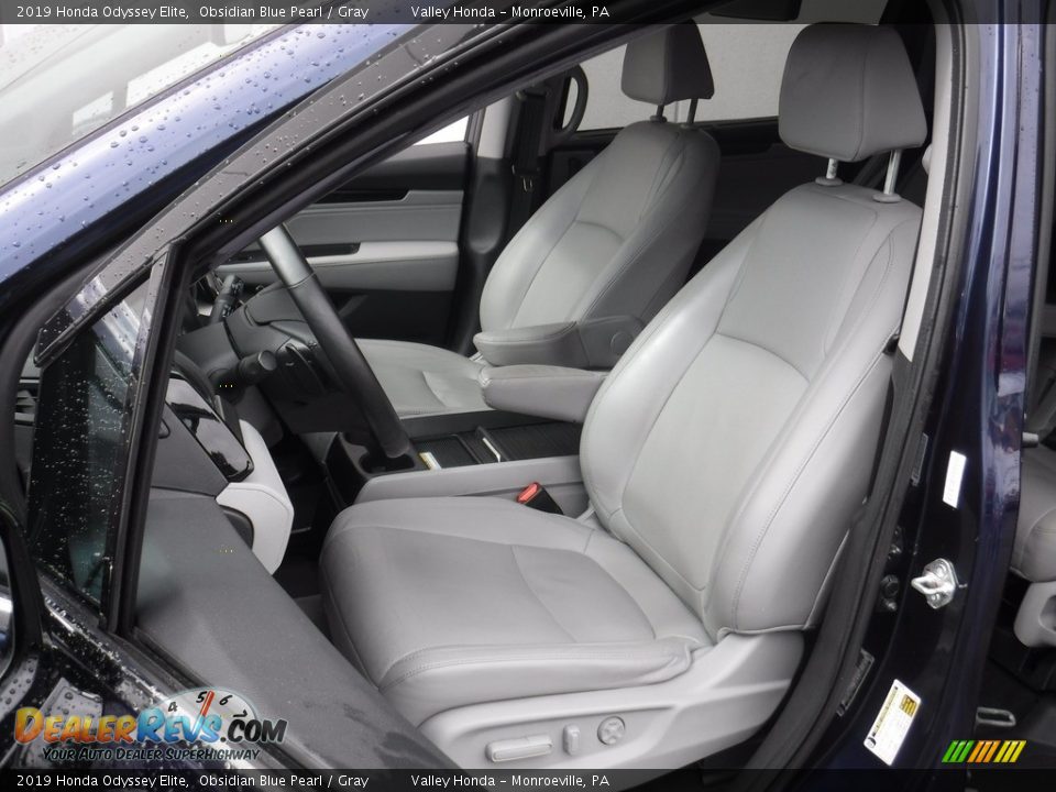 2019 Honda Odyssey Elite Obsidian Blue Pearl / Gray Photo #12