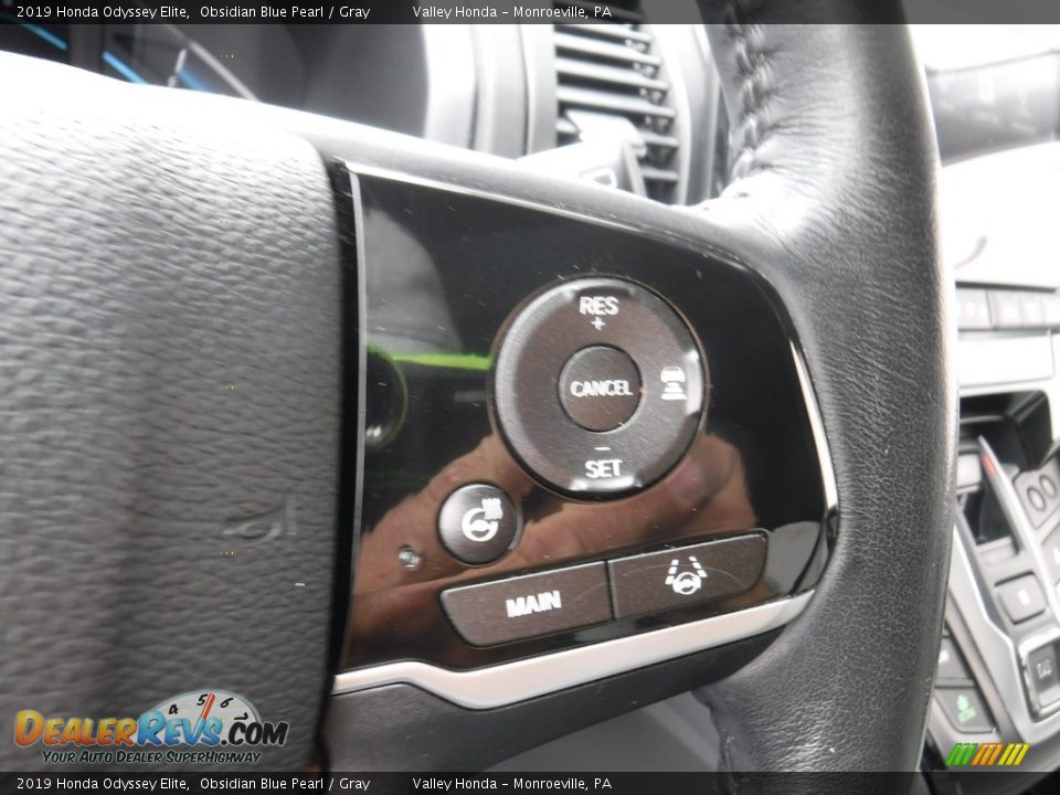 2019 Honda Odyssey Elite Obsidian Blue Pearl / Gray Photo #30