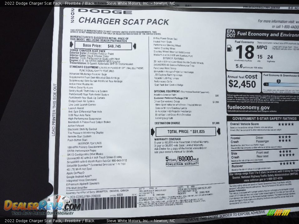 2022 Dodge Charger Scat Pack Frostbite / Black Photo #27