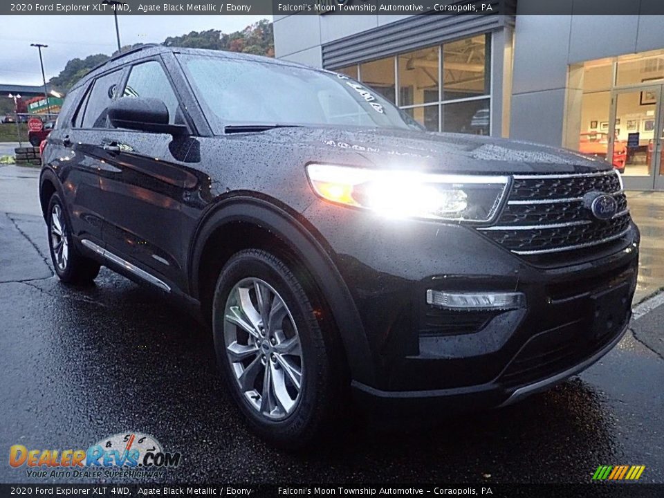 2020 Ford Explorer XLT 4WD Agate Black Metallic / Ebony Photo #8