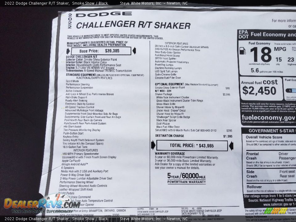 2022 Dodge Challenger R/T Shaker Smoke Show / Black Photo #25