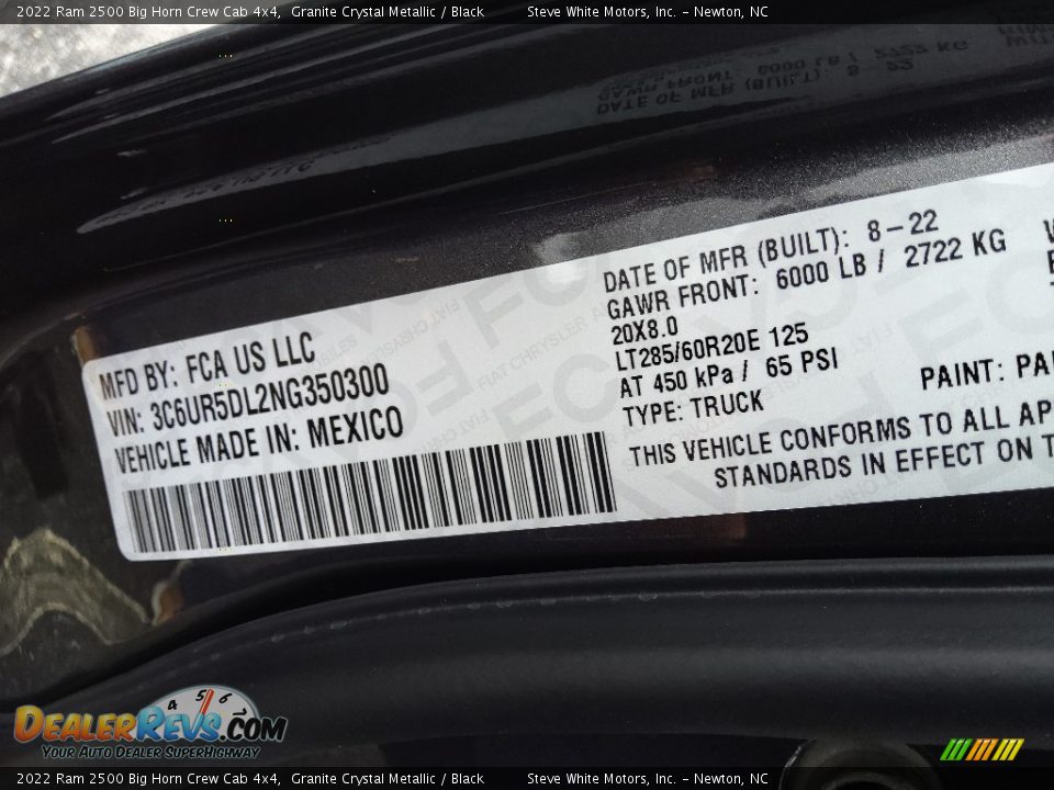 2022 Ram 2500 Big Horn Crew Cab 4x4 Granite Crystal Metallic / Black Photo #33