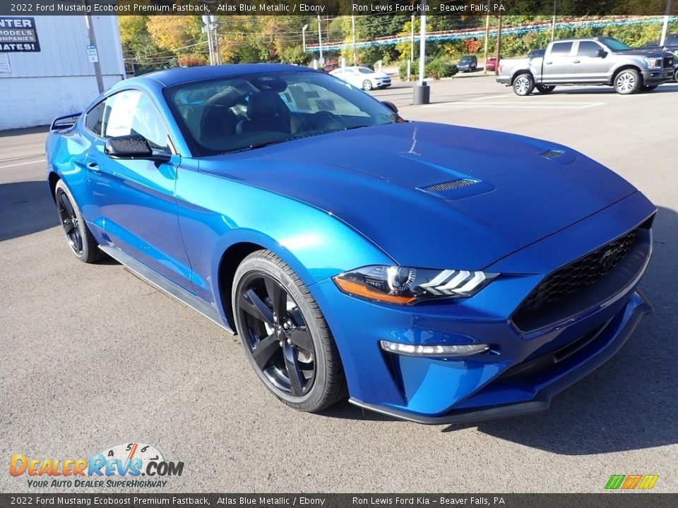2022 Ford Mustang Ecoboost Premium Fastback Atlas Blue Metallic / Ebony Photo #2