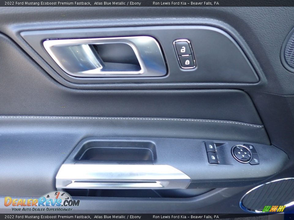 2022 Ford Mustang Ecoboost Premium Fastback Atlas Blue Metallic / Ebony Photo #13