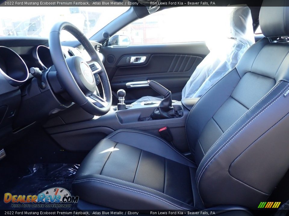 2022 Ford Mustang Ecoboost Premium Fastback Atlas Blue Metallic / Ebony Photo #15