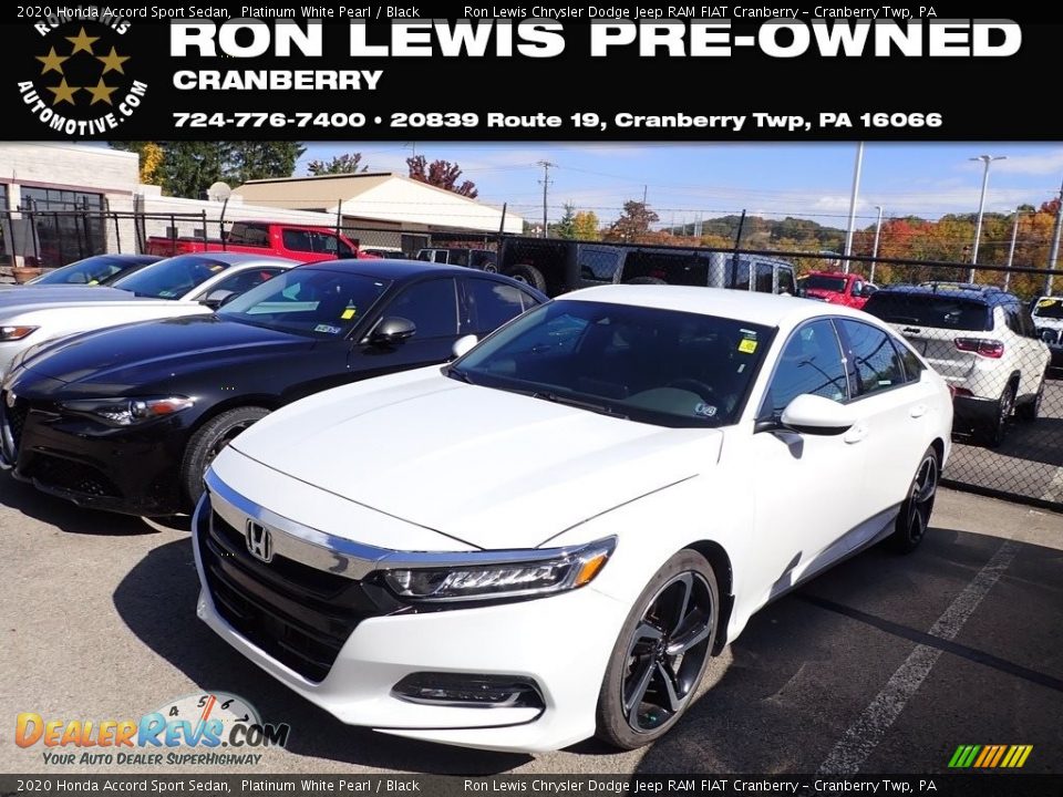 2020 Honda Accord Sport Sedan Platinum White Pearl / Black Photo #1