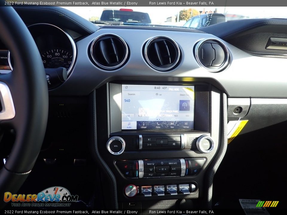 2022 Ford Mustang Ecoboost Premium Fastback Atlas Blue Metallic / Ebony Photo #16