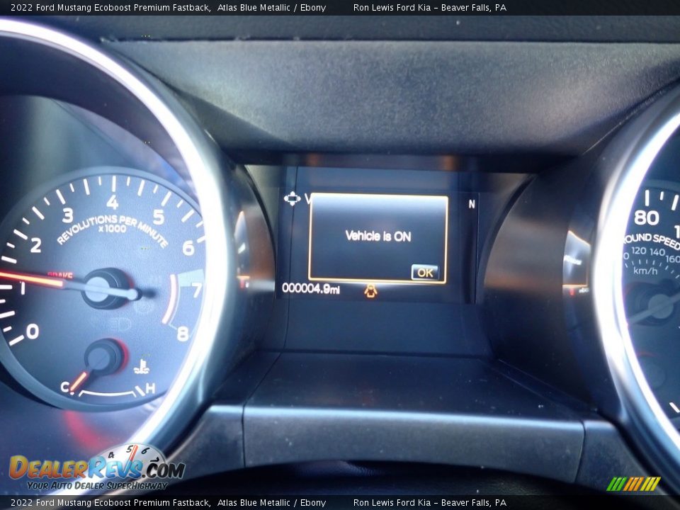 2022 Ford Mustang Ecoboost Premium Fastback Atlas Blue Metallic / Ebony Photo #18