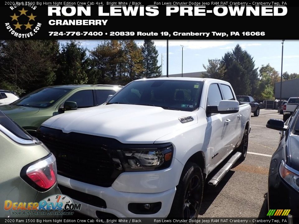 2020 Ram 1500 Big Horn Night Edition Crew Cab 4x4 Bright White / Black Photo #1