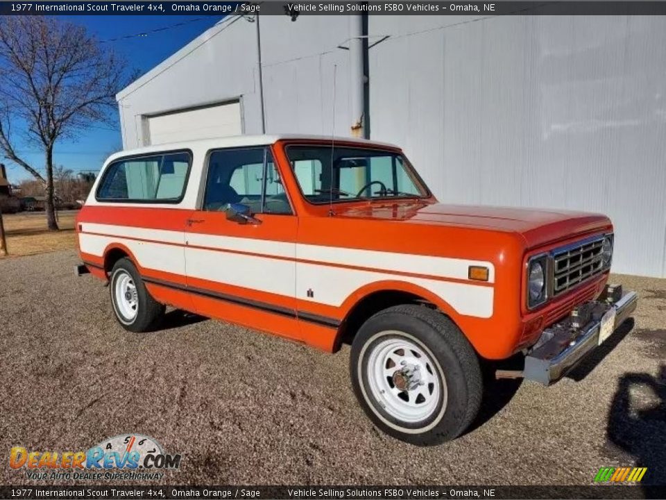 1977 International Scout Traveler 4x4 Omaha Orange / Sage Photo #1