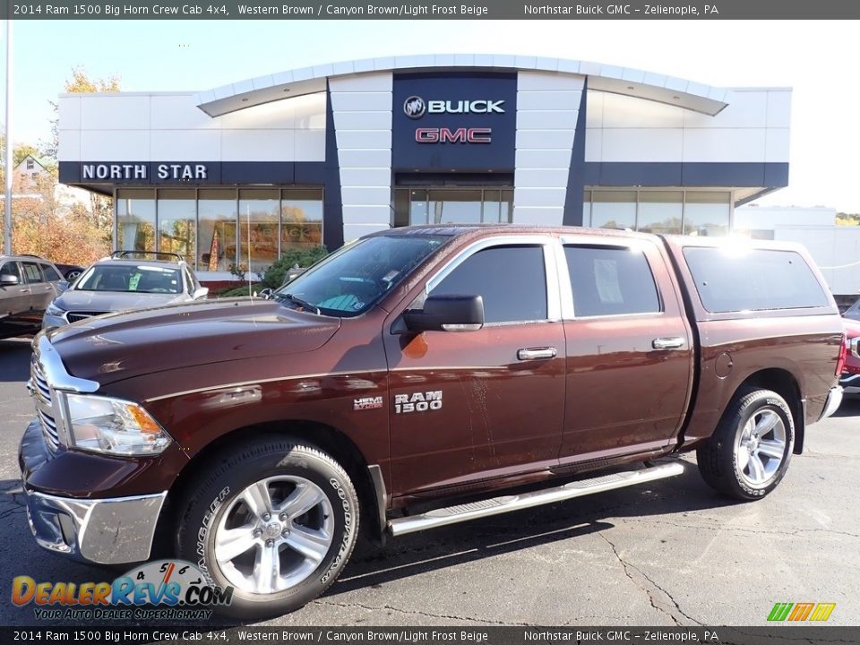 2014 Ram 1500 Big Horn Crew Cab 4x4 Western Brown / Canyon Brown/Light Frost Beige Photo #1