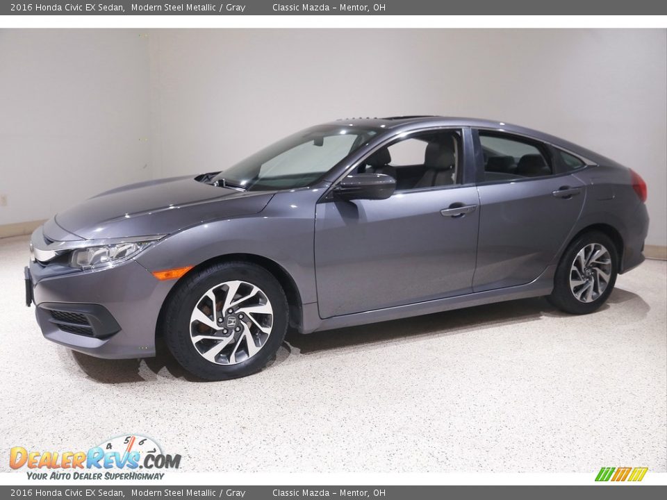 2016 Honda Civic EX Sedan Modern Steel Metallic / Gray Photo #3