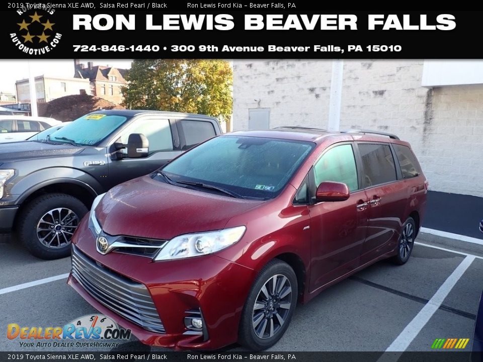 2019 Toyota Sienna XLE AWD Salsa Red Pearl / Black Photo #1