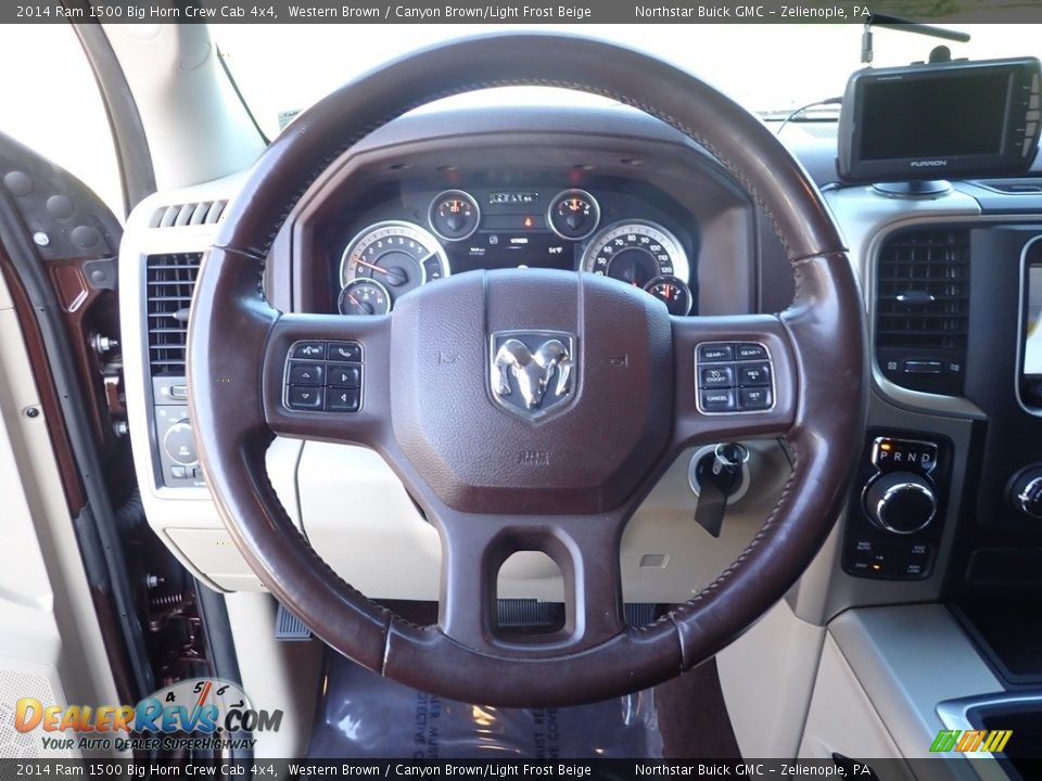 2014 Ram 1500 Big Horn Crew Cab 4x4 Western Brown / Canyon Brown/Light Frost Beige Photo #28