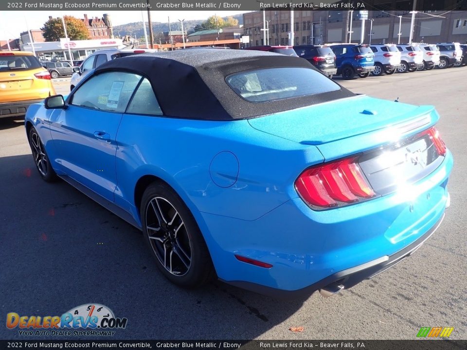 2022 Ford Mustang Ecoboost Premium Convertible Grabber Blue Metallic / Ebony Photo #6