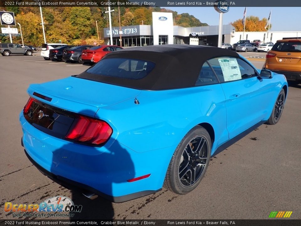 2022 Ford Mustang Ecoboost Premium Convertible Grabber Blue Metallic / Ebony Photo #8