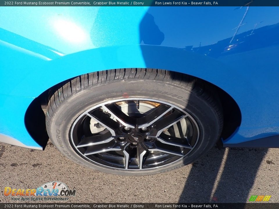 2022 Ford Mustang Ecoboost Premium Convertible Grabber Blue Metallic / Ebony Photo #9