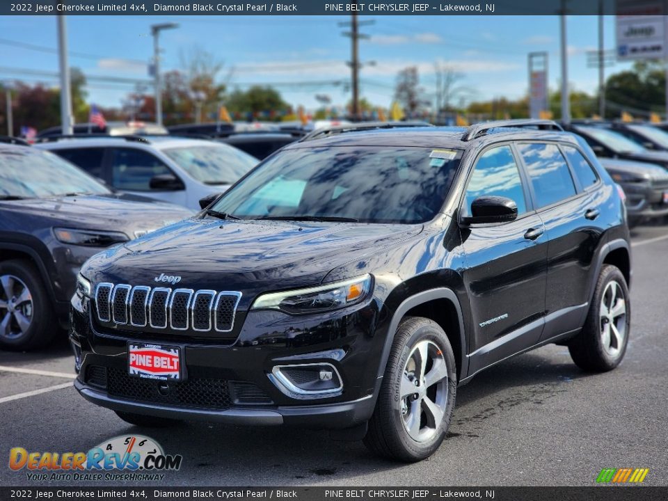 2022 Jeep Cherokee Limited 4x4 Diamond Black Crystal Pearl / Black Photo #1