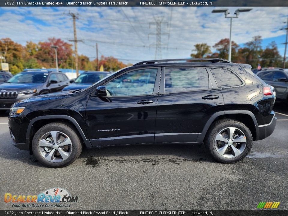 2022 Jeep Cherokee Limited 4x4 Diamond Black Crystal Pearl / Black Photo #3