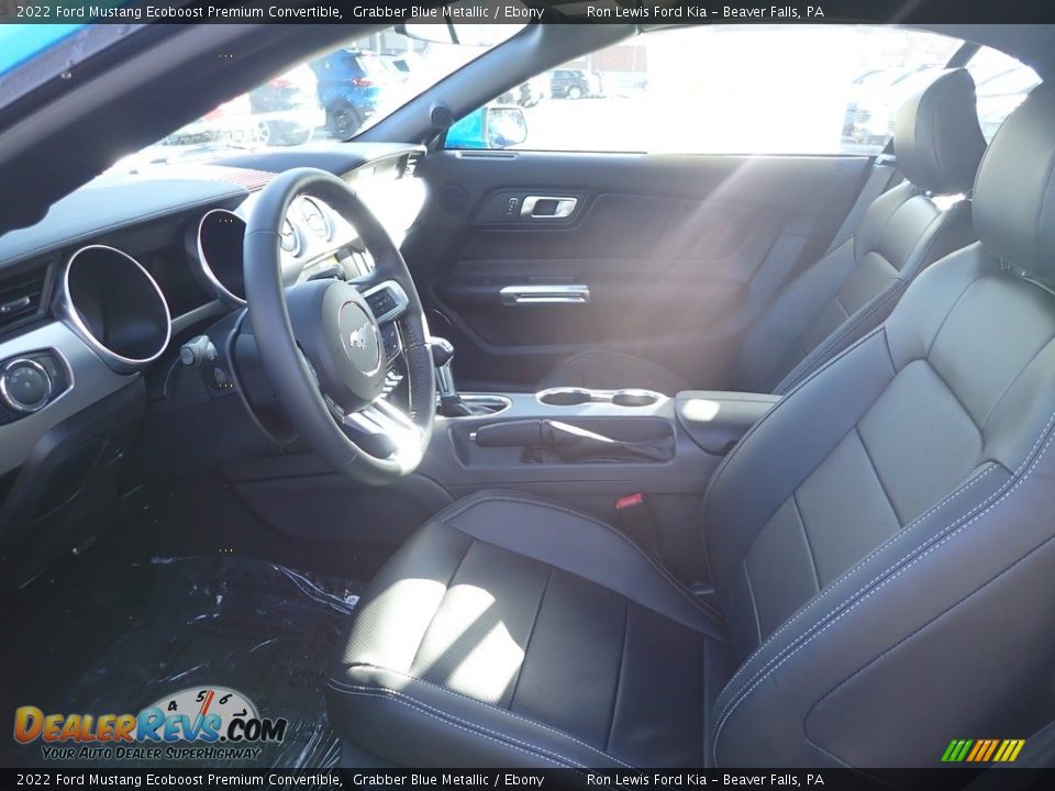 2022 Ford Mustang Ecoboost Premium Convertible Grabber Blue Metallic / Ebony Photo #14