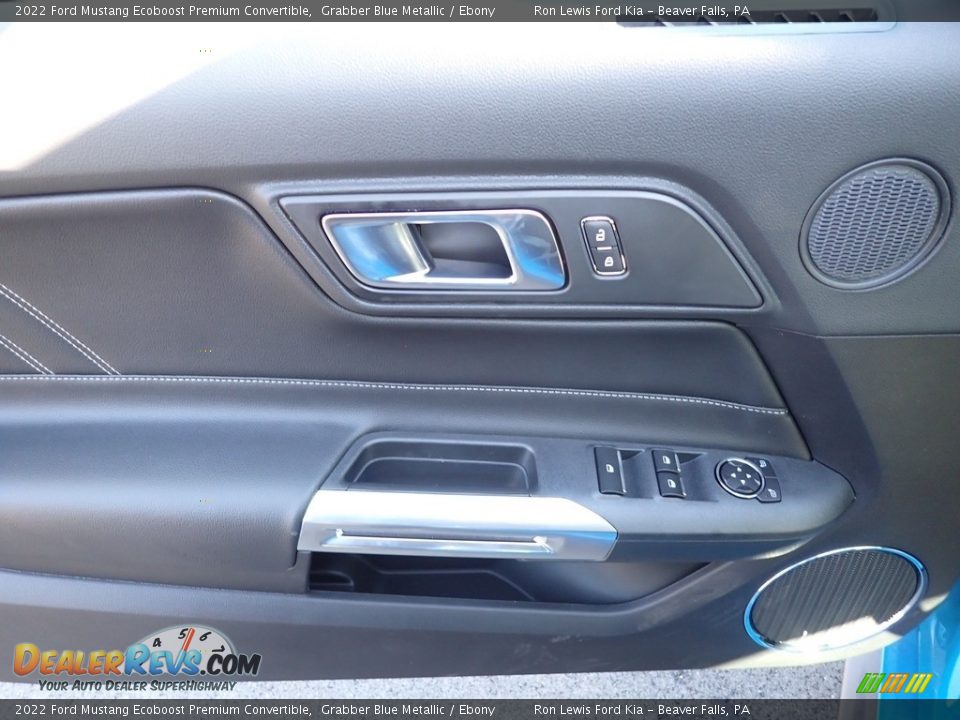2022 Ford Mustang Ecoboost Premium Convertible Grabber Blue Metallic / Ebony Photo #15