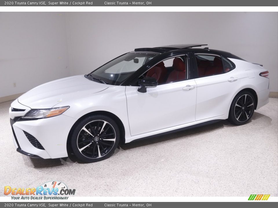 2020 Toyota Camry XSE Super White / Cockpit Red Photo #3