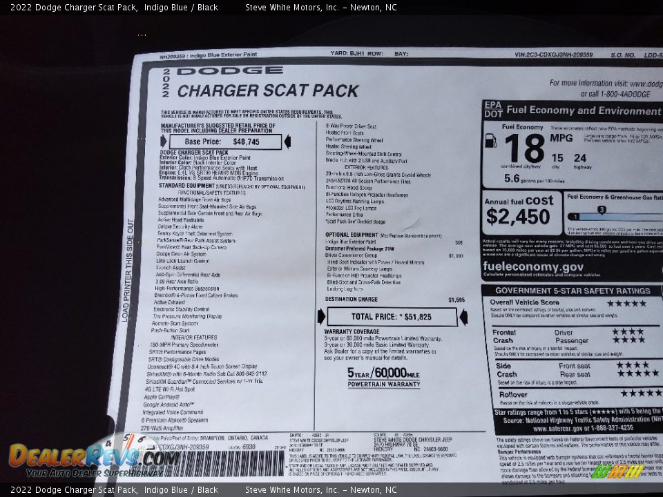 2022 Dodge Charger Scat Pack Indigo Blue / Black Photo #27