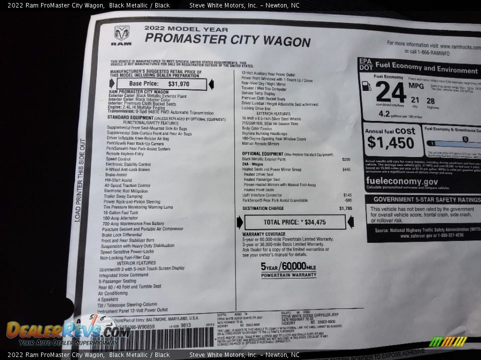 2022 Ram ProMaster City Wagon Black Metallic / Black Photo #27