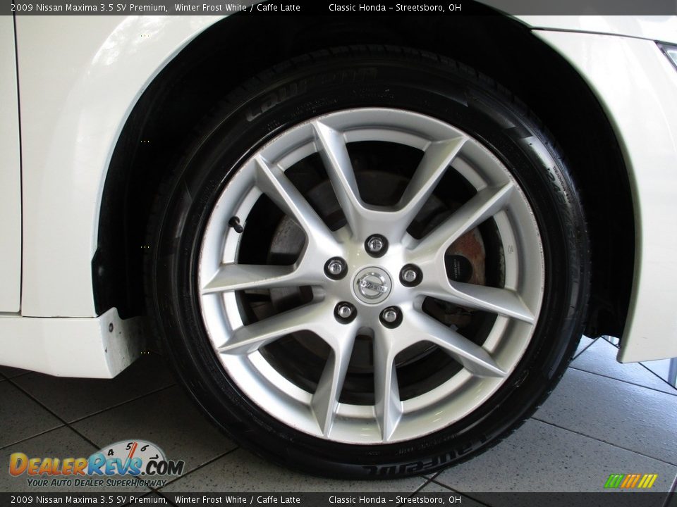 2009 Nissan Maxima 3.5 SV Premium Winter Frost White / Caffe Latte Photo #5
