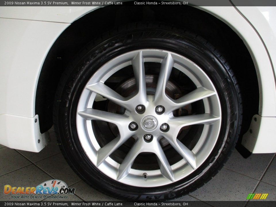 2009 Nissan Maxima 3.5 SV Premium Winter Frost White / Caffe Latte Photo #6