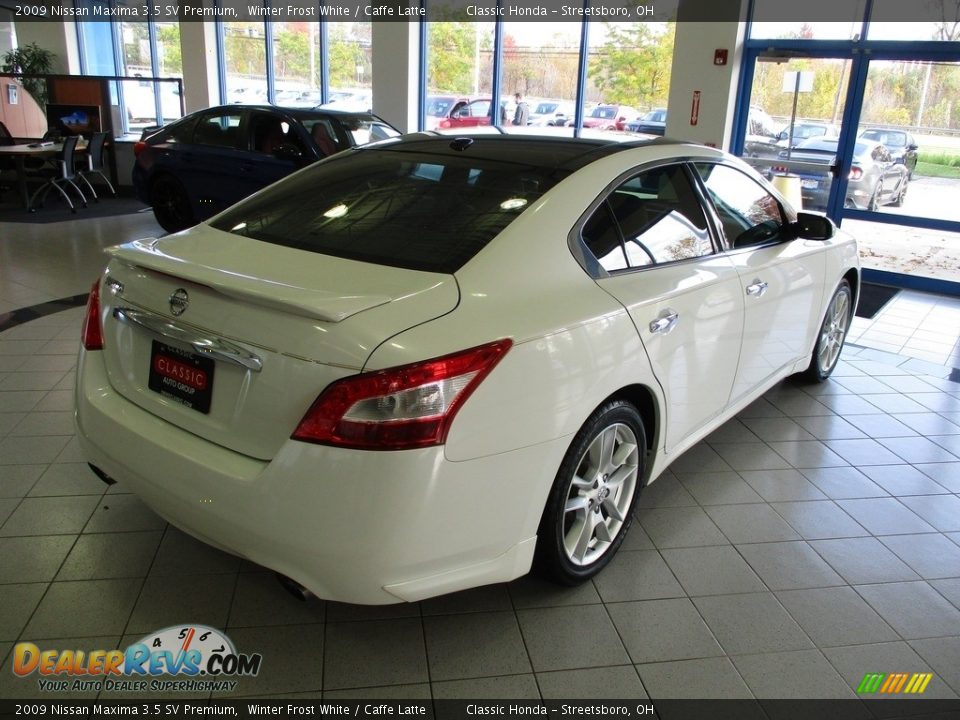 2009 Nissan Maxima 3.5 SV Premium Winter Frost White / Caffe Latte Photo #7
