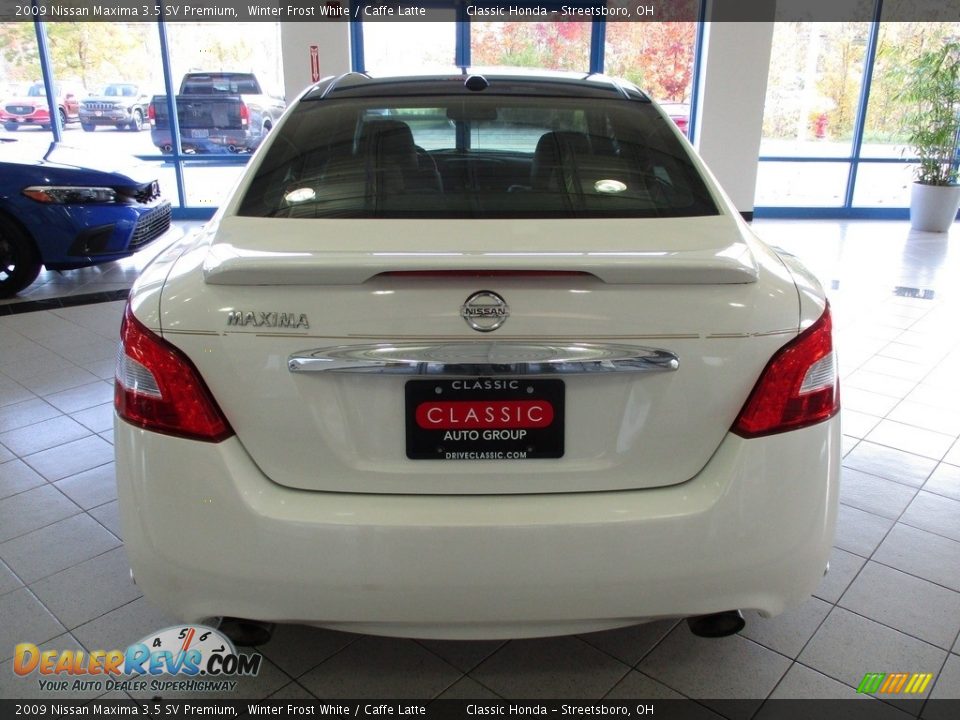 2009 Nissan Maxima 3.5 SV Premium Winter Frost White / Caffe Latte Photo #8