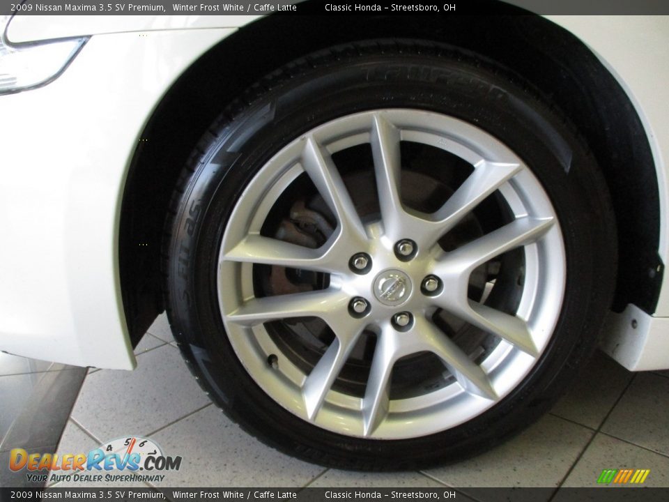 2009 Nissan Maxima 3.5 SV Premium Winter Frost White / Caffe Latte Photo #13