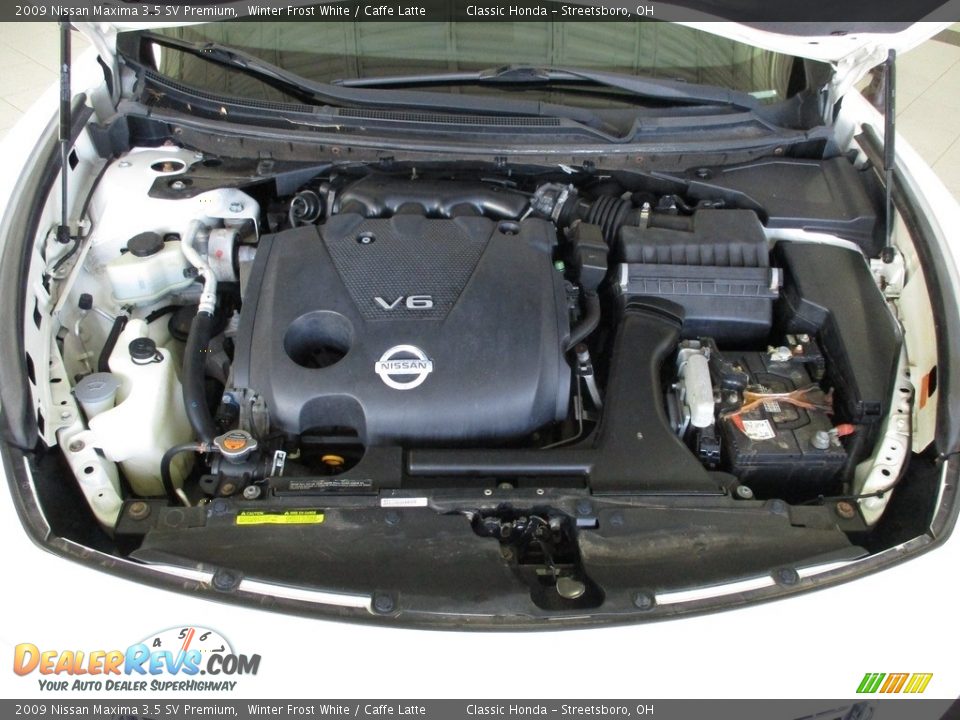 2009 Nissan Maxima 3.5 SV Premium Winter Frost White / Caffe Latte Photo #16