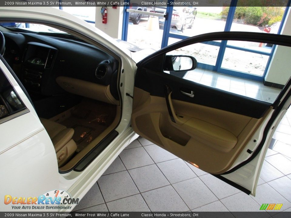 2009 Nissan Maxima 3.5 SV Premium Winter Frost White / Caffe Latte Photo #17