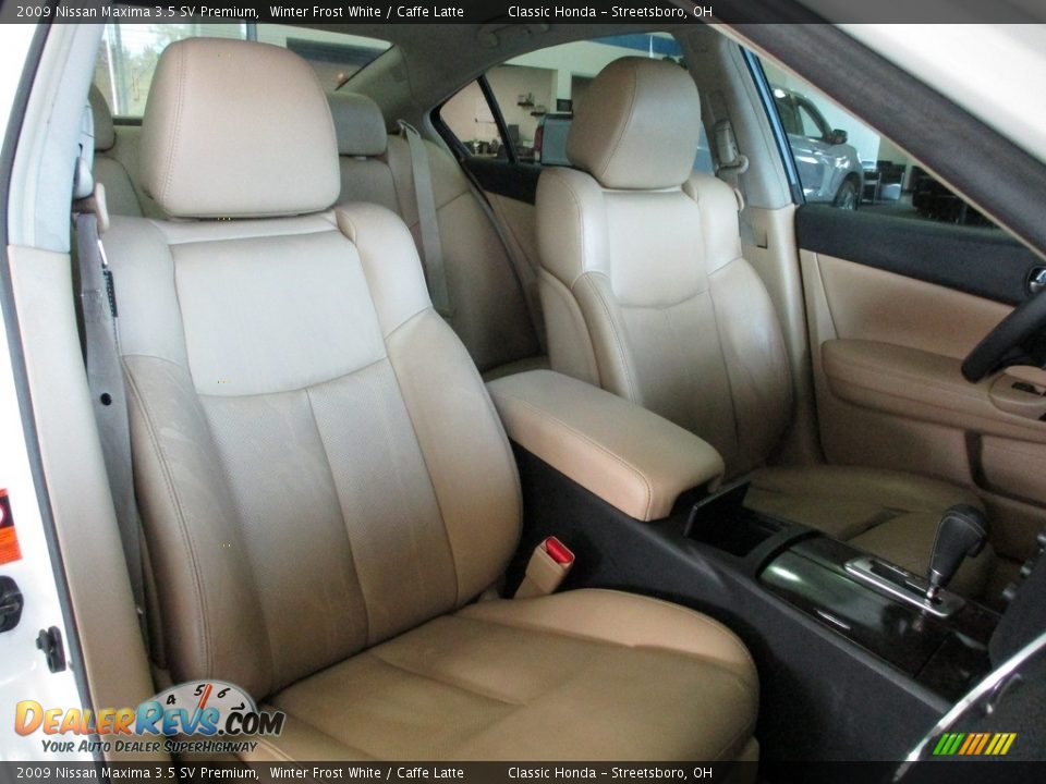 2009 Nissan Maxima 3.5 SV Premium Winter Frost White / Caffe Latte Photo #19