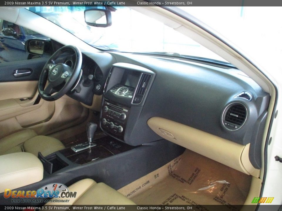 2009 Nissan Maxima 3.5 SV Premium Winter Frost White / Caffe Latte Photo #20