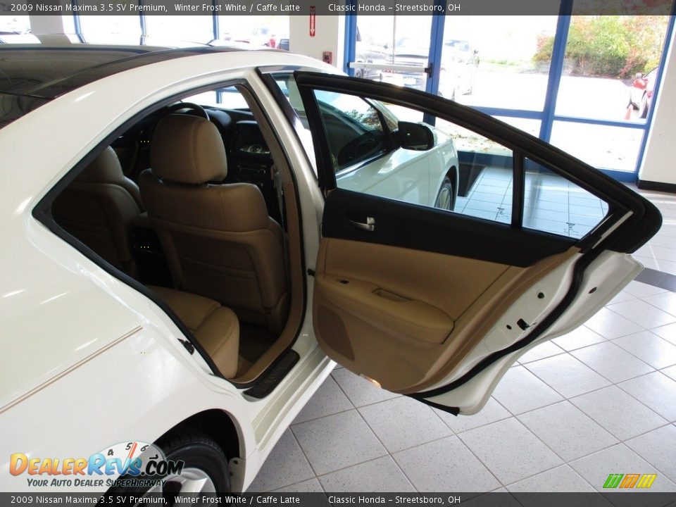 2009 Nissan Maxima 3.5 SV Premium Winter Frost White / Caffe Latte Photo #21