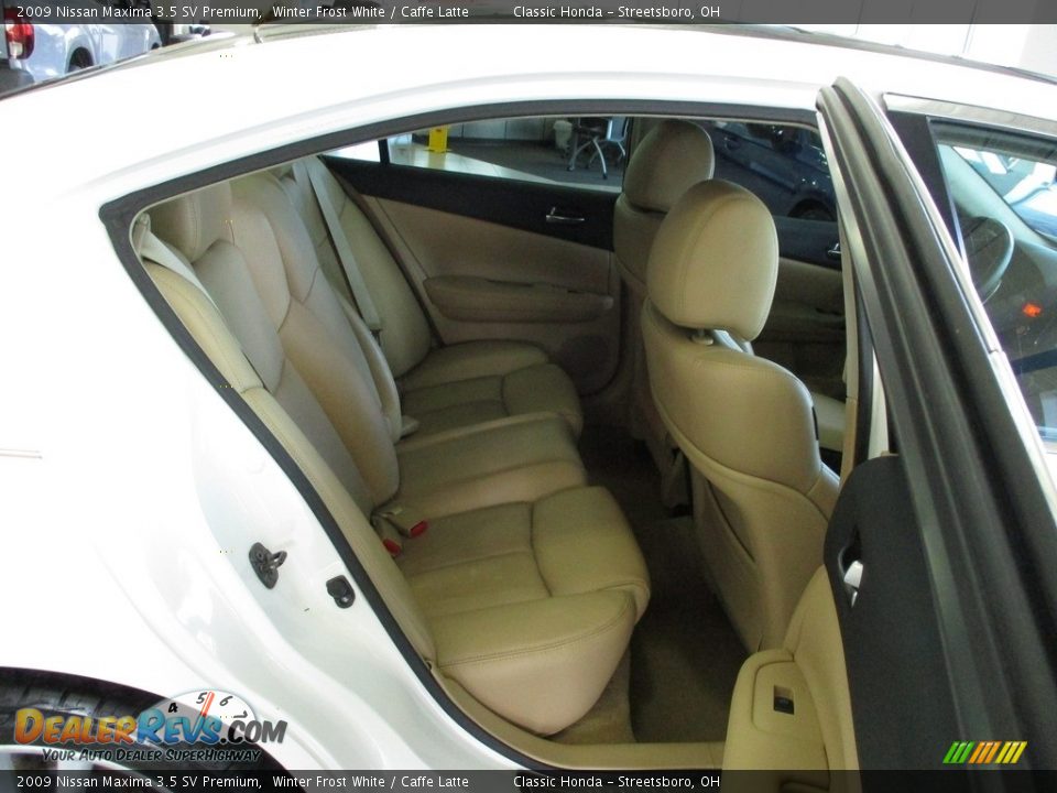 2009 Nissan Maxima 3.5 SV Premium Winter Frost White / Caffe Latte Photo #22