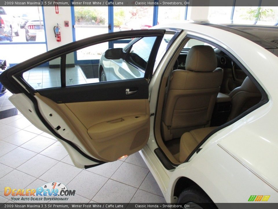2009 Nissan Maxima 3.5 SV Premium Winter Frost White / Caffe Latte Photo #24